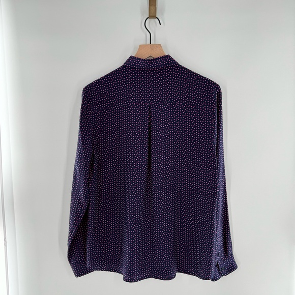 Garnet Hill 100% Silk Utility Blouse Long Sleeve Button Cuff Hidden Placket 10 - Picture 2 of 7